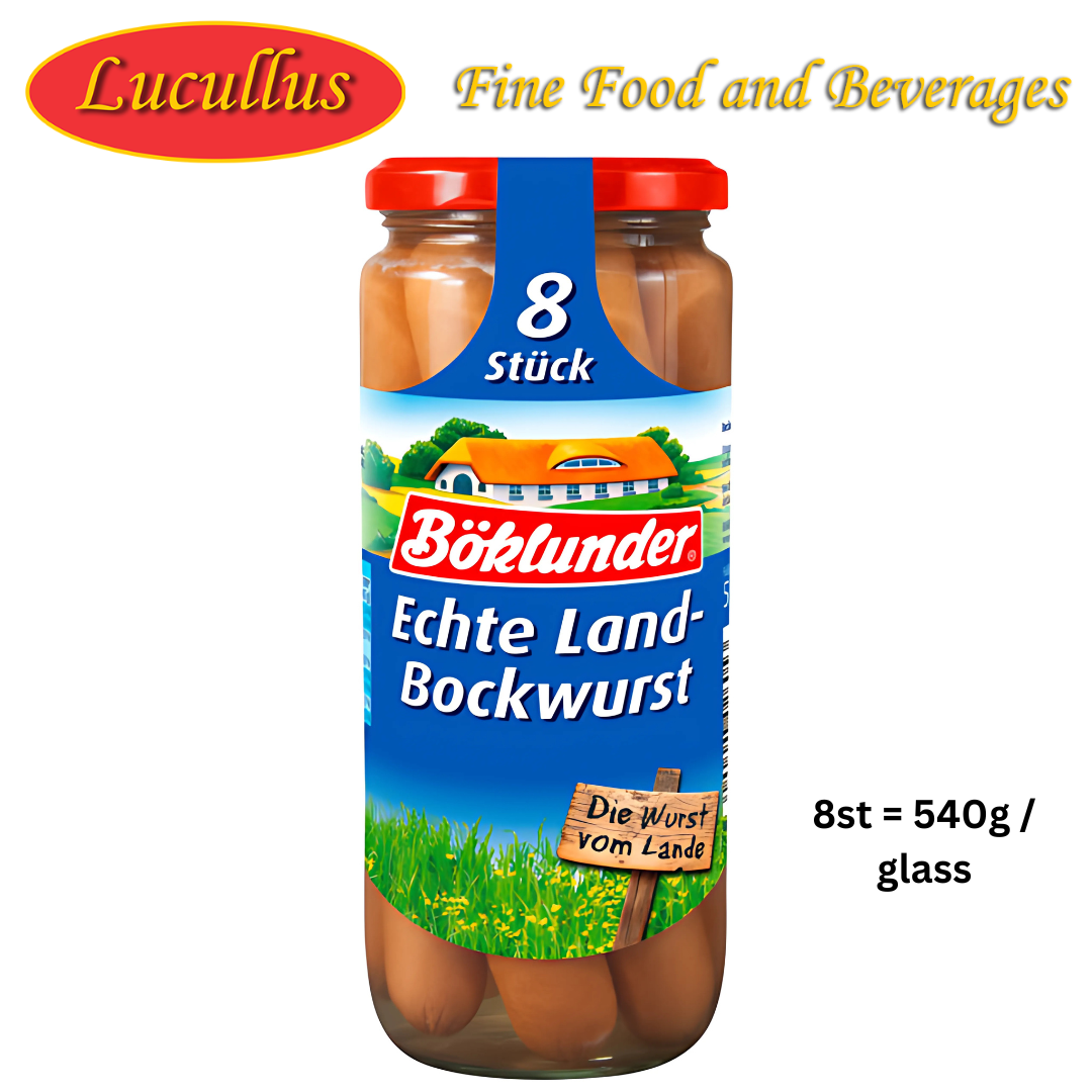 BÖKLUNDER - ECHTE LAND BOCKWURST / REAL COUNTRY BOCKWURST 8ST = 540G