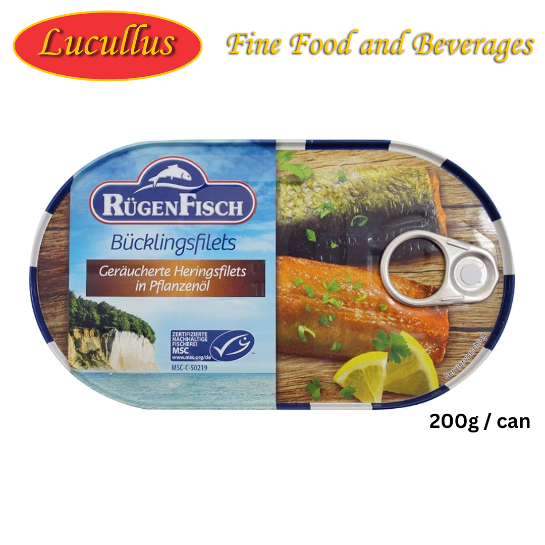 RÜGENFISCH - BÜCKLINGFILETS / GERÄUCHERTER HERING 200G