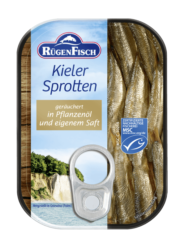 Rugenfisch- Spratfish smoked - 100 g can / Kieler Sprotten