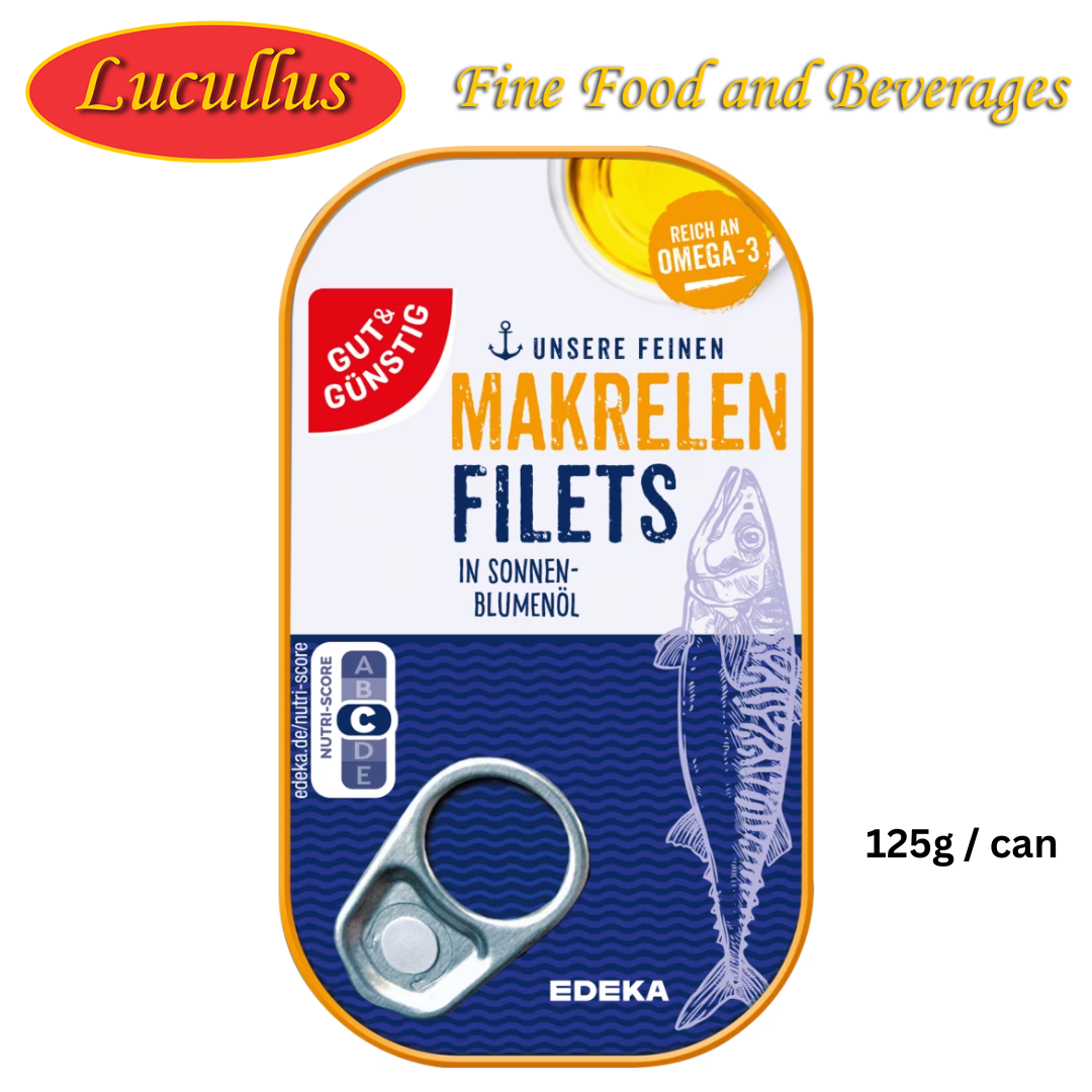 GUT & GÜNSTIG - MAKRELENFILET IN ÖL / MACKEREL FILLET IN OIL 125G