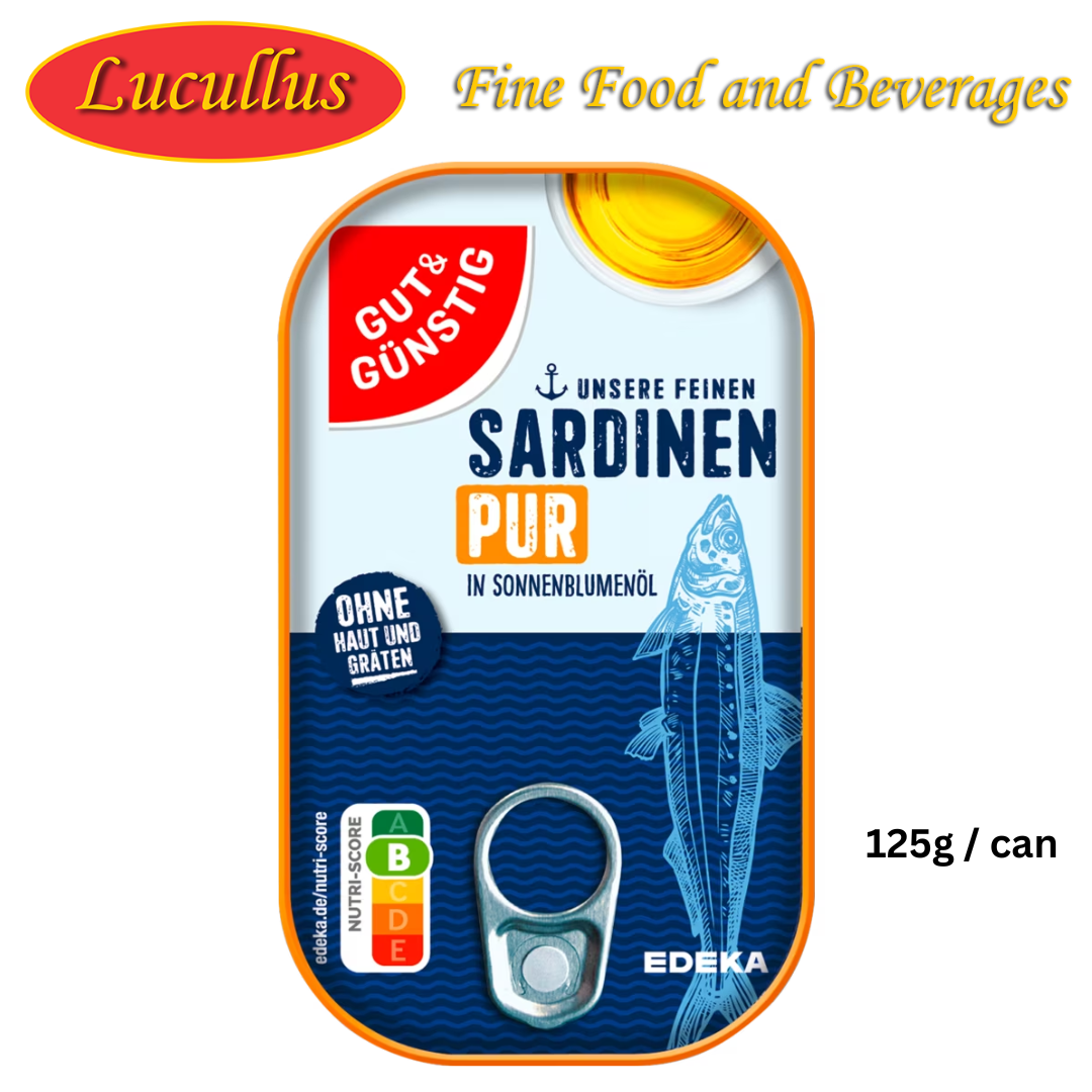 GUT & GÜNSTIG - SARDINEN OHNE HAUT UND KNOCHEN / SARDINES W/OUT SKIN & BONES 125G