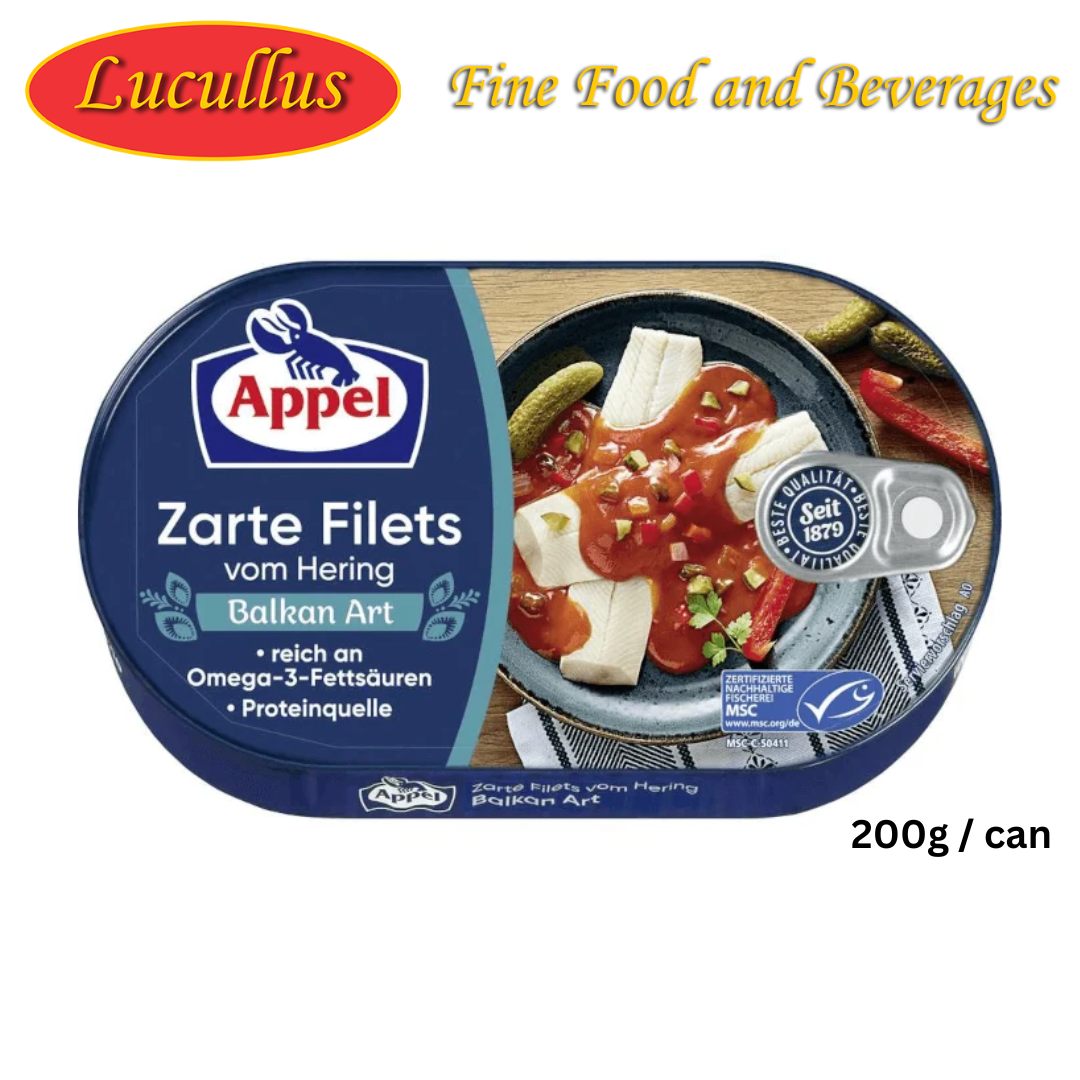 APPEL BALKAN ART / HERRING FILET IN BURGUNDY CREAM 200G CAN