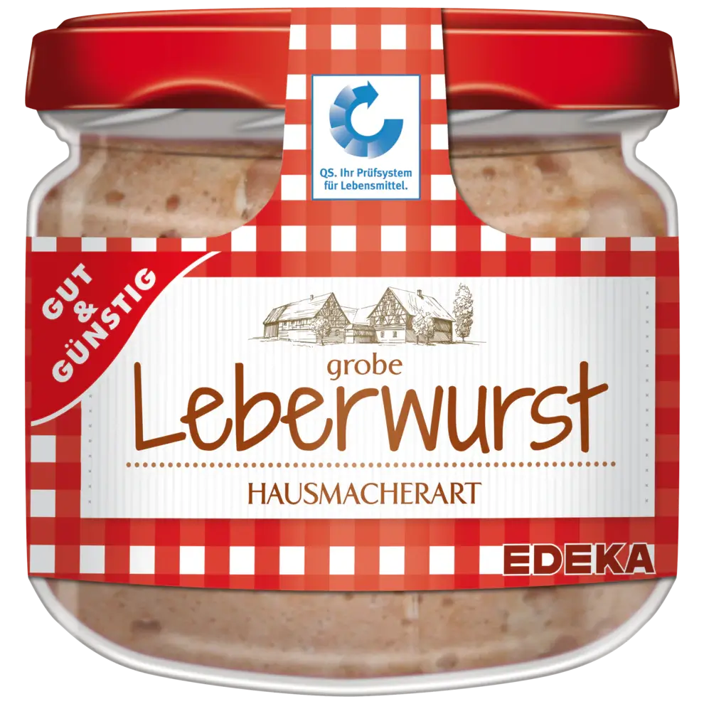 G+G - Liver Sausage Spread Coarse - 250 g glass / Große Leberwurst