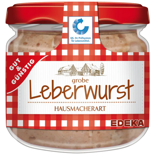 G+G - Liver Sausage Spread Coarse - 250 g glass / Große Leberwurst