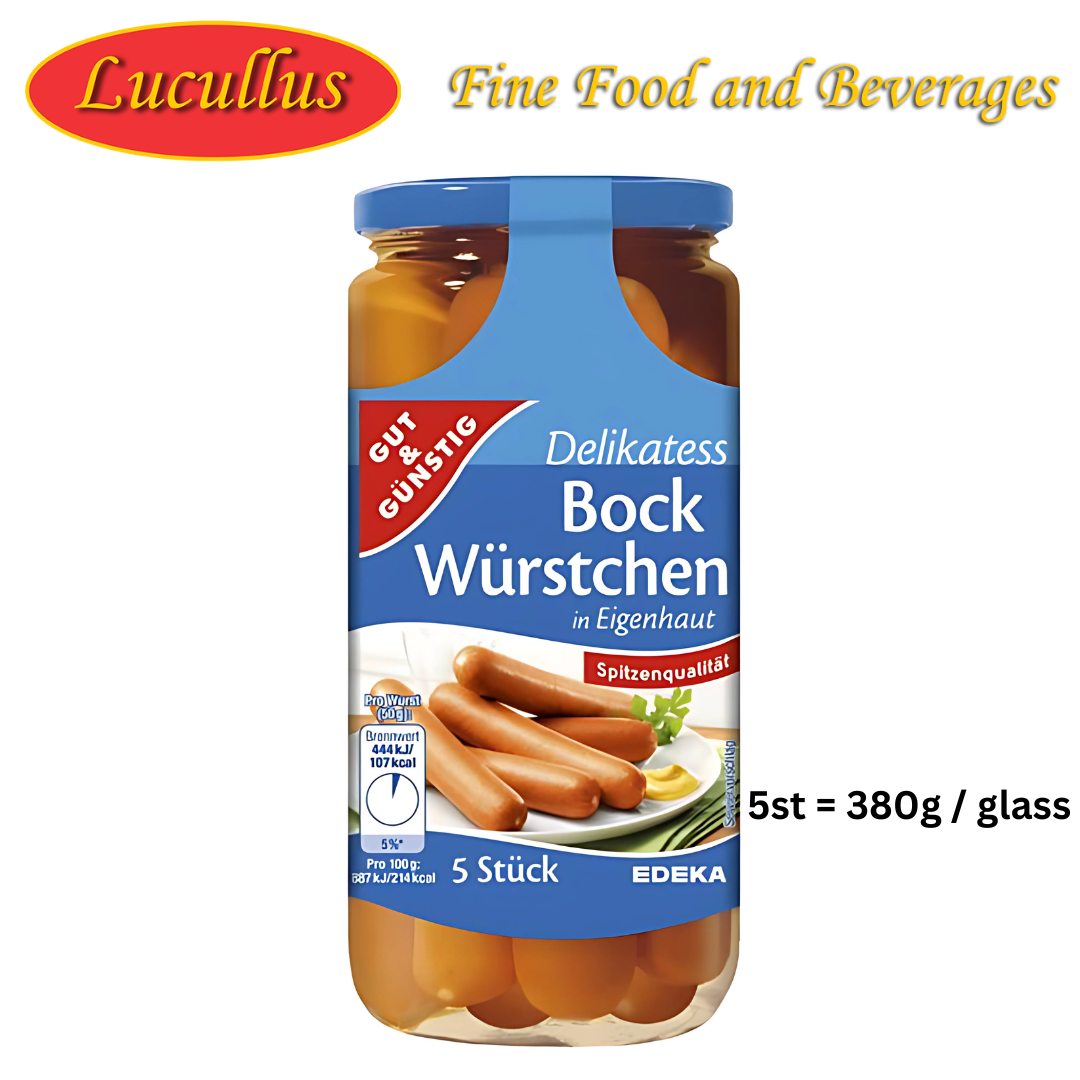 GUT & GÜNSTIG - DELIKATESS BOCK WÜRSTCHEN / SAUSAGE FOR BOILING 5ST=380G