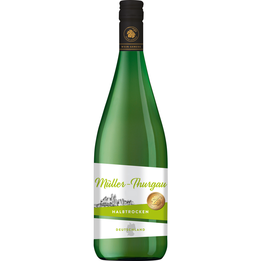 Wein Genuss Pfalz Reisling Müller - Thurgau Halbtrocken Deutschland 11.5% vol 1000ml btl