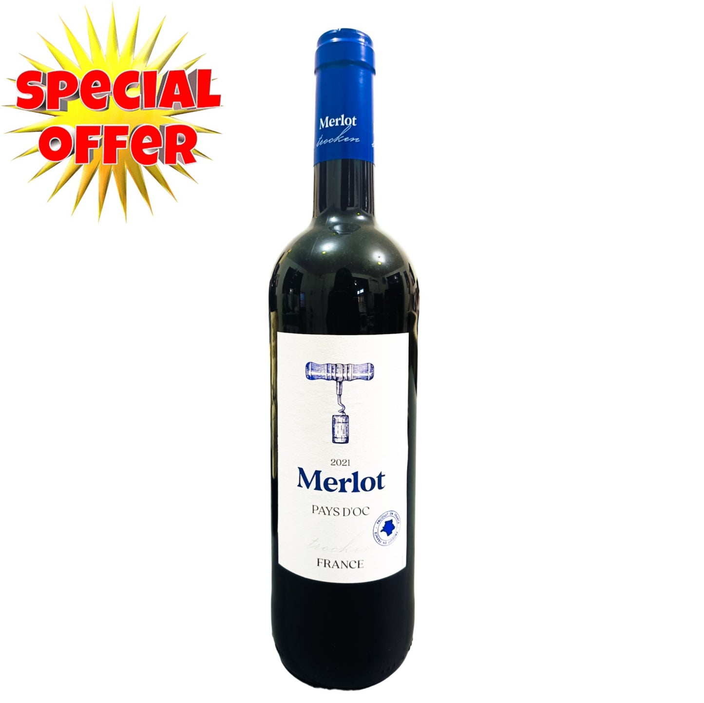 PAYS D'OC Merlot Trocken 2021 France 13% vol alc 750ml - Merlot dry