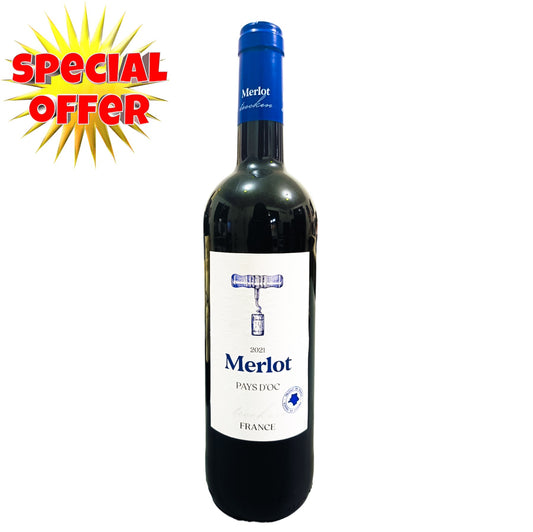 PAYS D'OC Merlot Trocken 2021 France 13% vol alc 750ml - Merlot dry