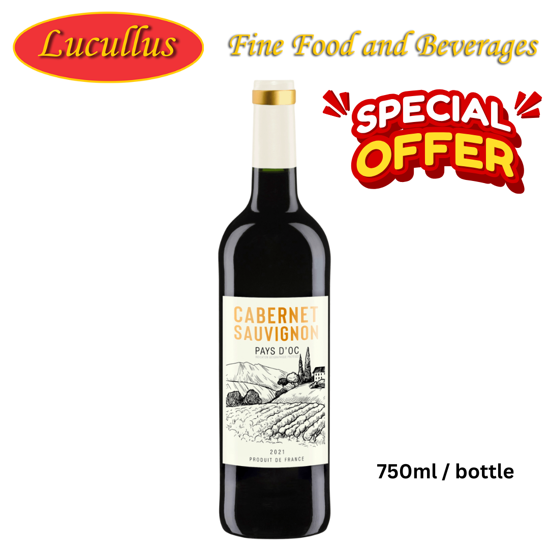 PAYS D'OC - CABERNET SAUVIGNON ROTWEIN TROCKEN / RED WINE DRY 2021 FRANCE 13% ALC. VOL. 750ML