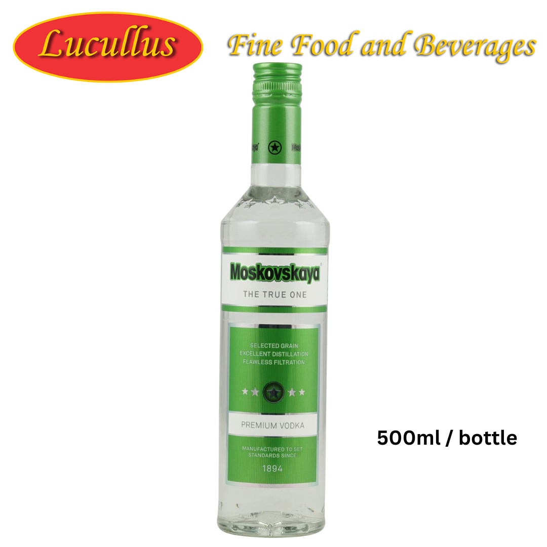 MOSKOVKAYA - PREMIUM VODKA 38% ALC. VOL. 500ML BTL