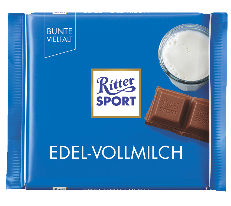 Ritter Sport - Wholemilk Chocolate -100 g bar / Vollmilch-Schokolade