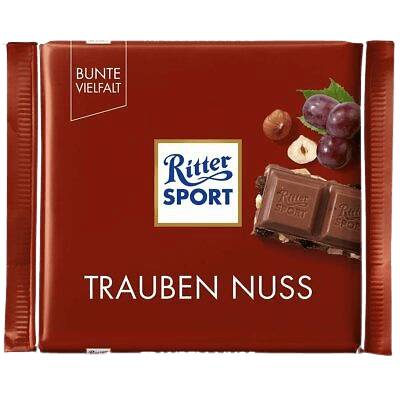 Ritter Sport - Grape with Nuts Chocolate - 100 g bar / Trauben-Nuss-Schokolade