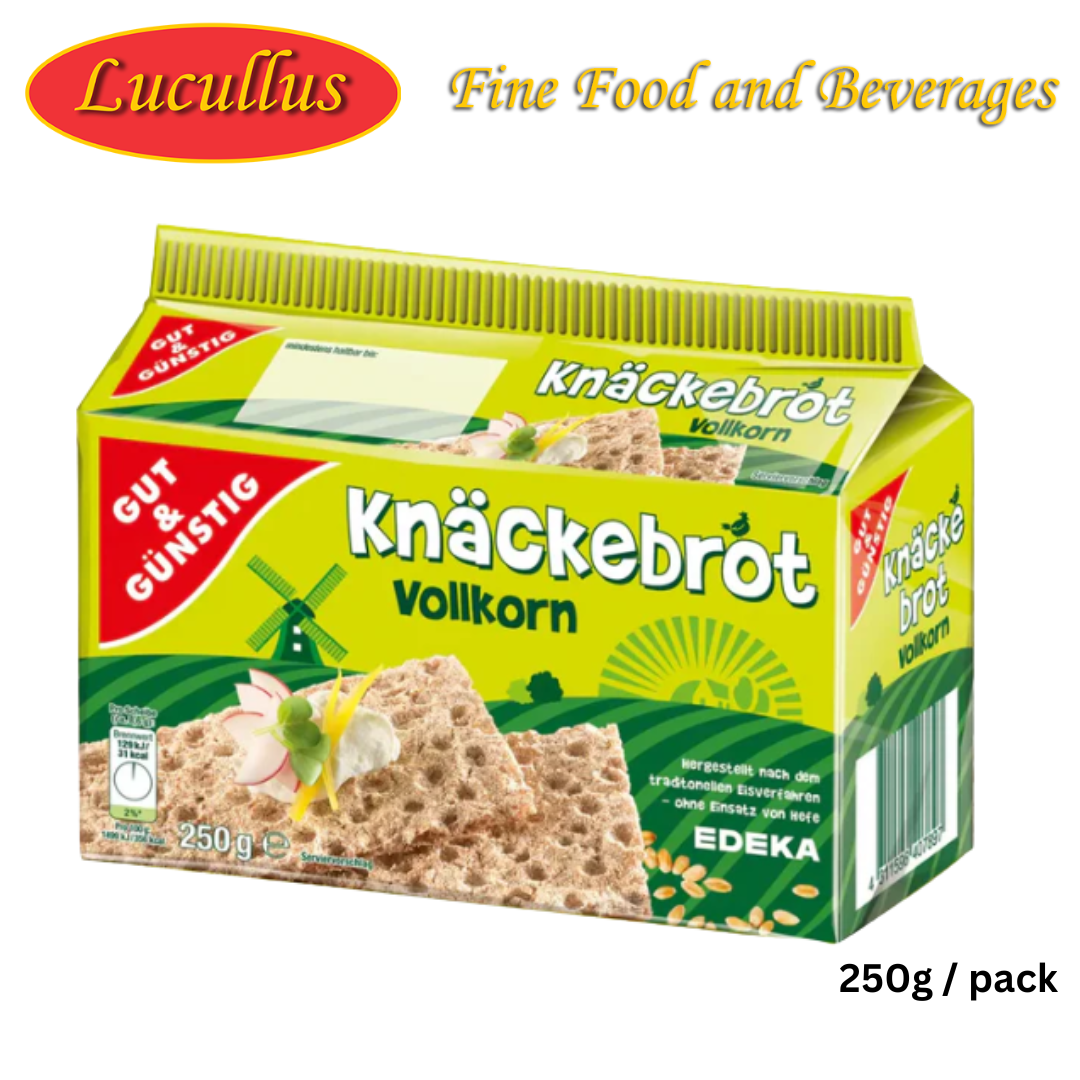 GUT & GÜNSTIG - KNÄCKEBROT VOLLKORN / CRISP WHOLEGRAIN BREAD 250G