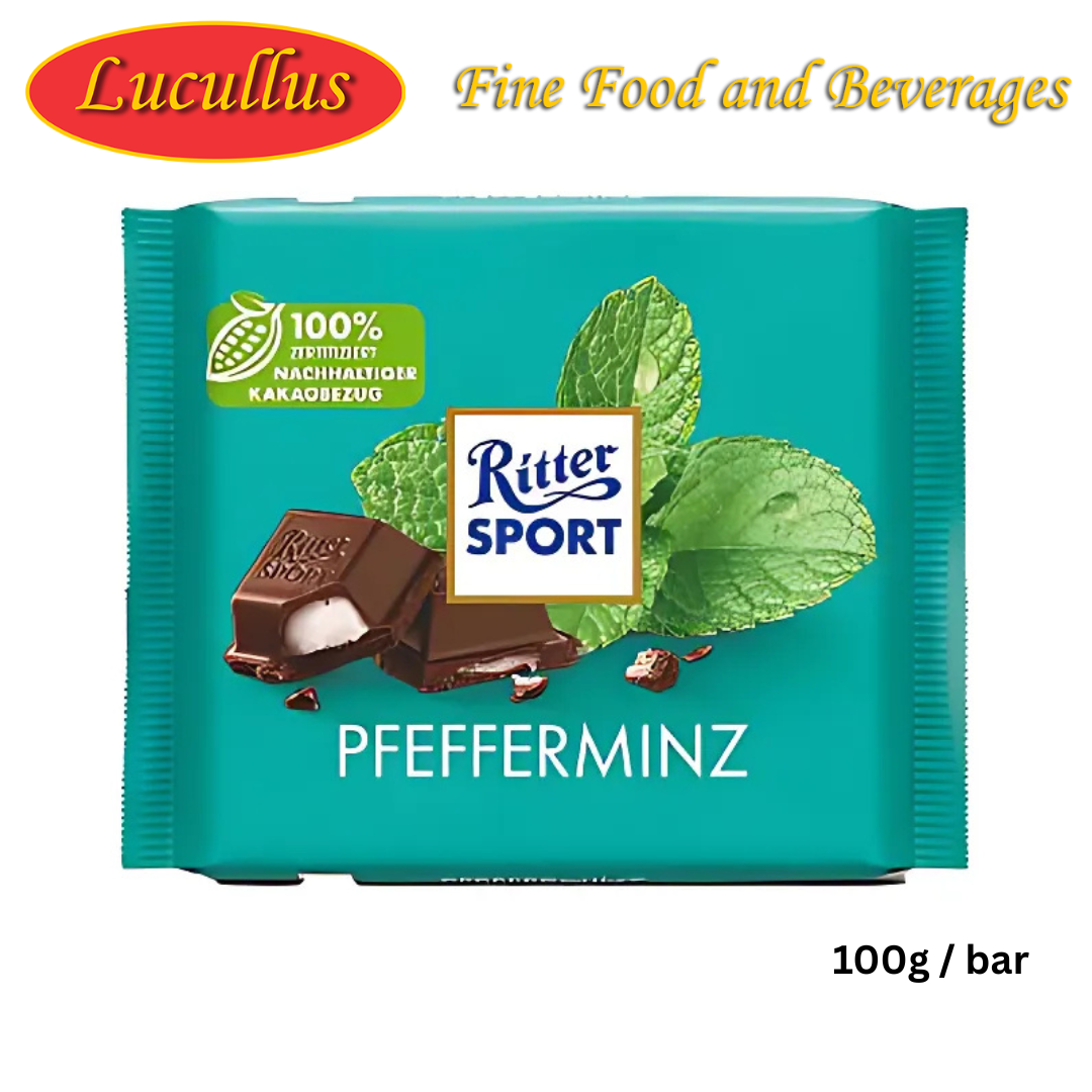 RITTER SPORT - PFEFFERMINZ / PEPPERMINT CHOCOLATE 100G BAR