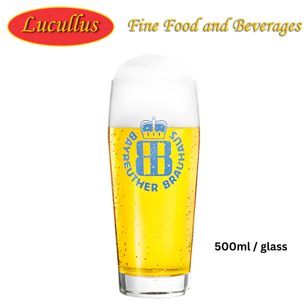 BAYREUTHER - BRAUHAUS WILLI BECKER BEER GLASS 500ML