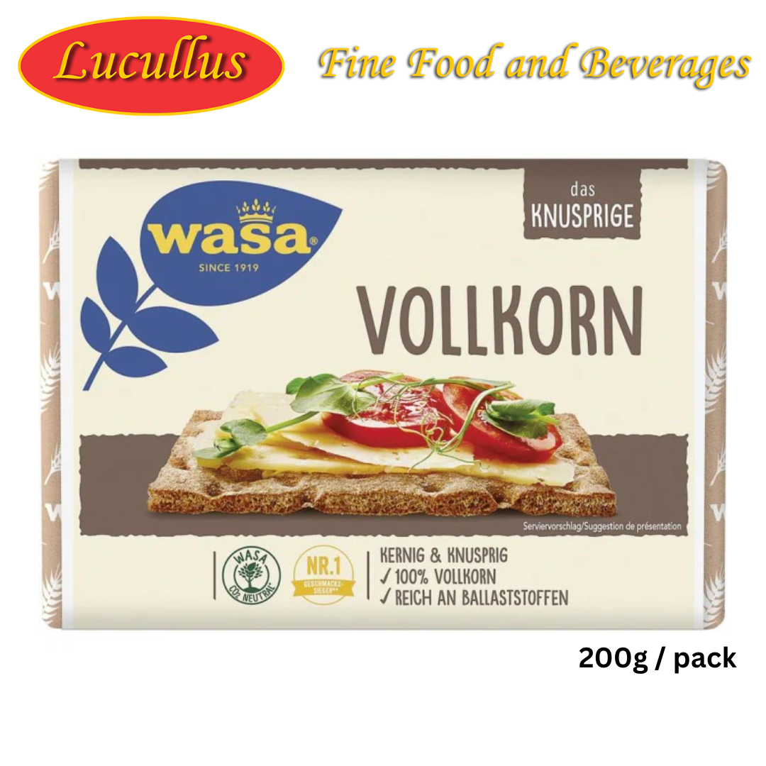 WASA - KNUSPRIGES VOLLKORN - KNÄCKEBROT / CRISP BREAD WHOLE GRAIN 200G