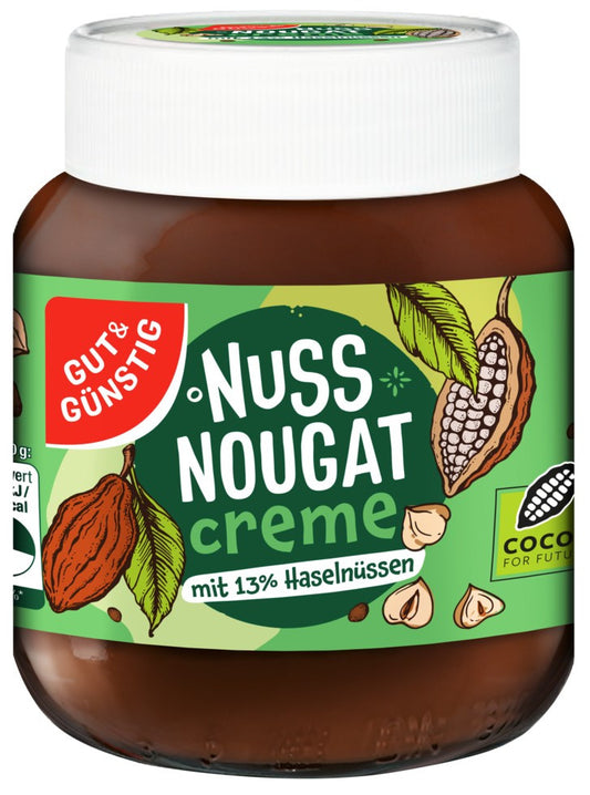 G+G - Nut-Nougat Cream - 400 g glass / Nuss-Nougat-Creme