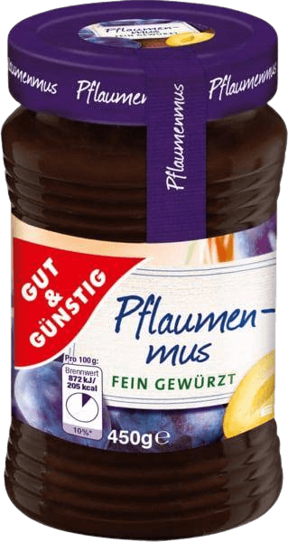 G+G - Plum Jam - 450 g glass / Pflaumenmus