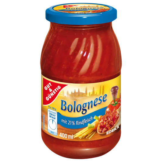 G+G - Noodle Sauce "Bologna" - 400 ml glass / Nudelsoße Bologna