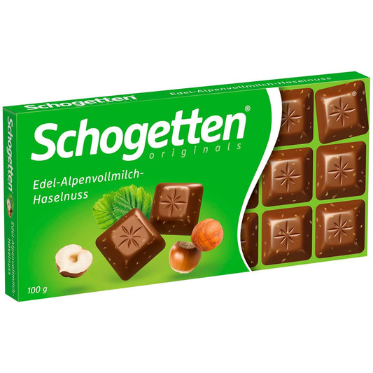 Schogetten - Wholemilk Nuts Chocolate - 100 g bar / Vollmilch-Nuss-Schokolade