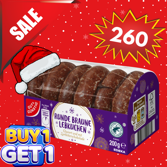 (BUY 1 TAKE 1)  GÜT & GUNSTIG - RUNDE BRAUNE LEBKUCHEN ZARTBITTER 200G