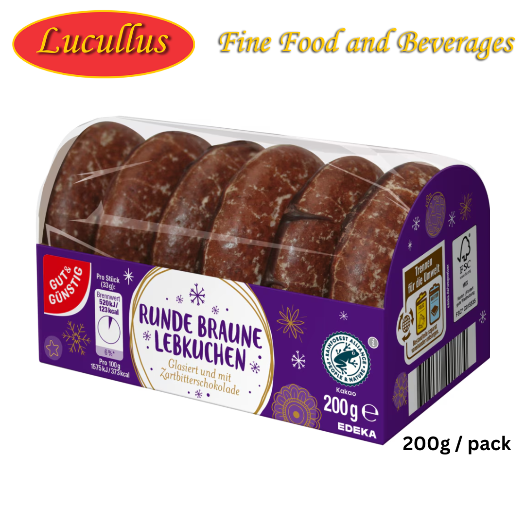 GÜT & GUNSTIG - RUNDE BRAUNE LEBKUCHEN ZARTBITTER 200G