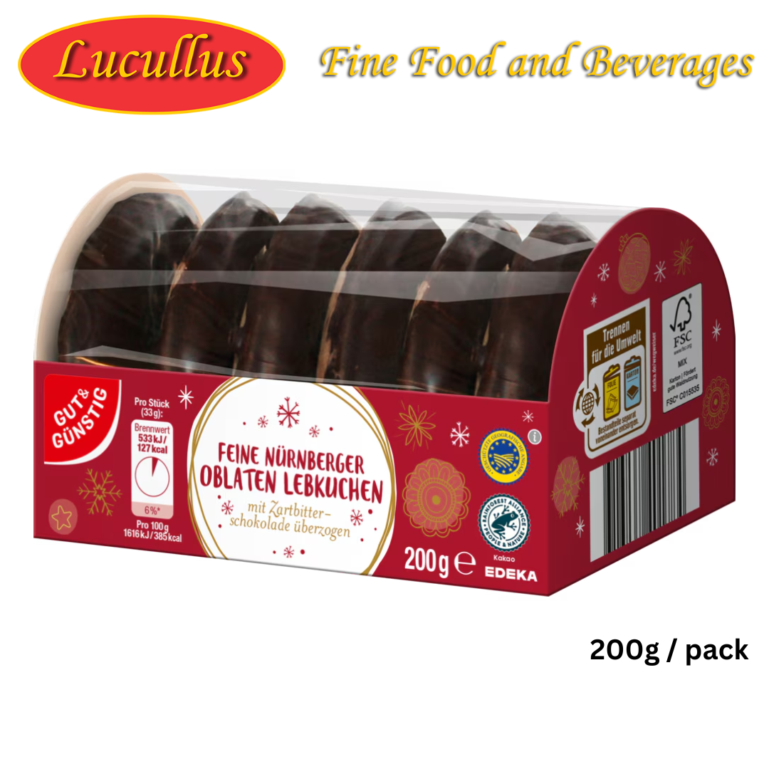 GUT & GÜNSTIG - OBLATEN LEBKUCHEN MIT ZARTBITTER - SCHOKOLADE 200G