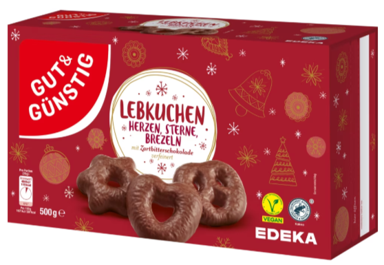 G+G Lebkuchen Herzen/Sterne/Brezeln Zartbitter 500g PK/Pack