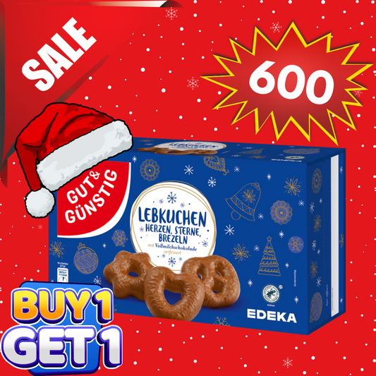 (BUY 1 TAKE 1) GUT & GÜNSTIG - LEBKUCHEN HERZEN / STERNE / BREZELN VOLLMILCH 500G