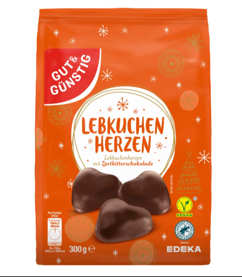 G+G Lebkuchenherzen Ungeffuellt ZB 300g