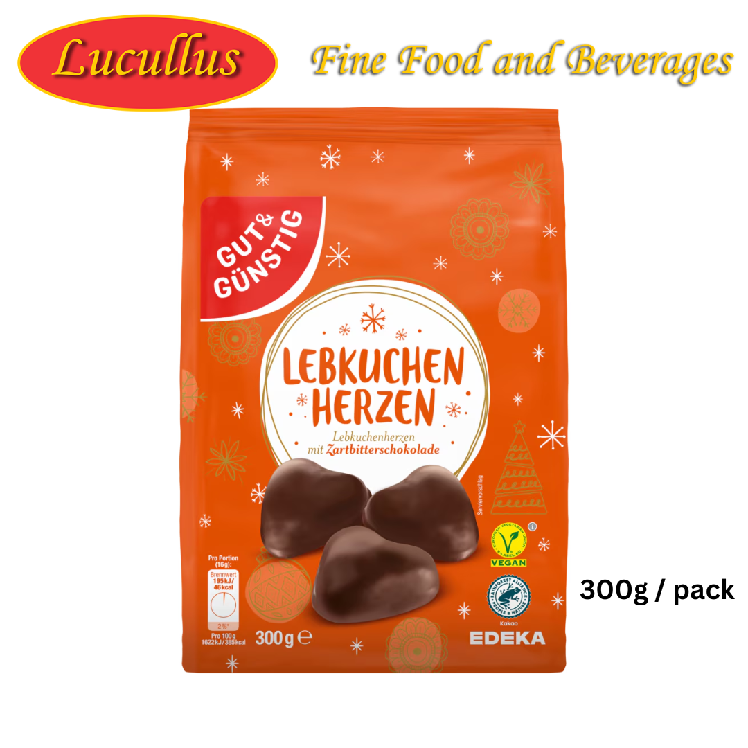 GÜT & GUNSTIG - LEBKUCHEN HERZEN UNGEFFUELLT ZARTBITTER 300G