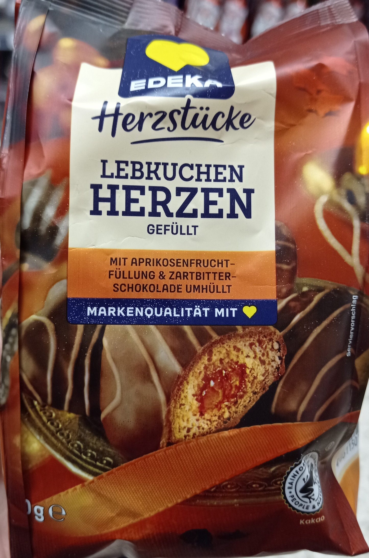 Edeka Lebkuchenherzen Gef Zartbitter 150g