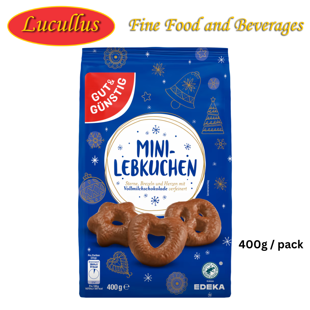 GÜT & GUNSTIG - MINI LEBKUCHEN HERZEN / STERNE / BREZELN VOLLMICH 400G