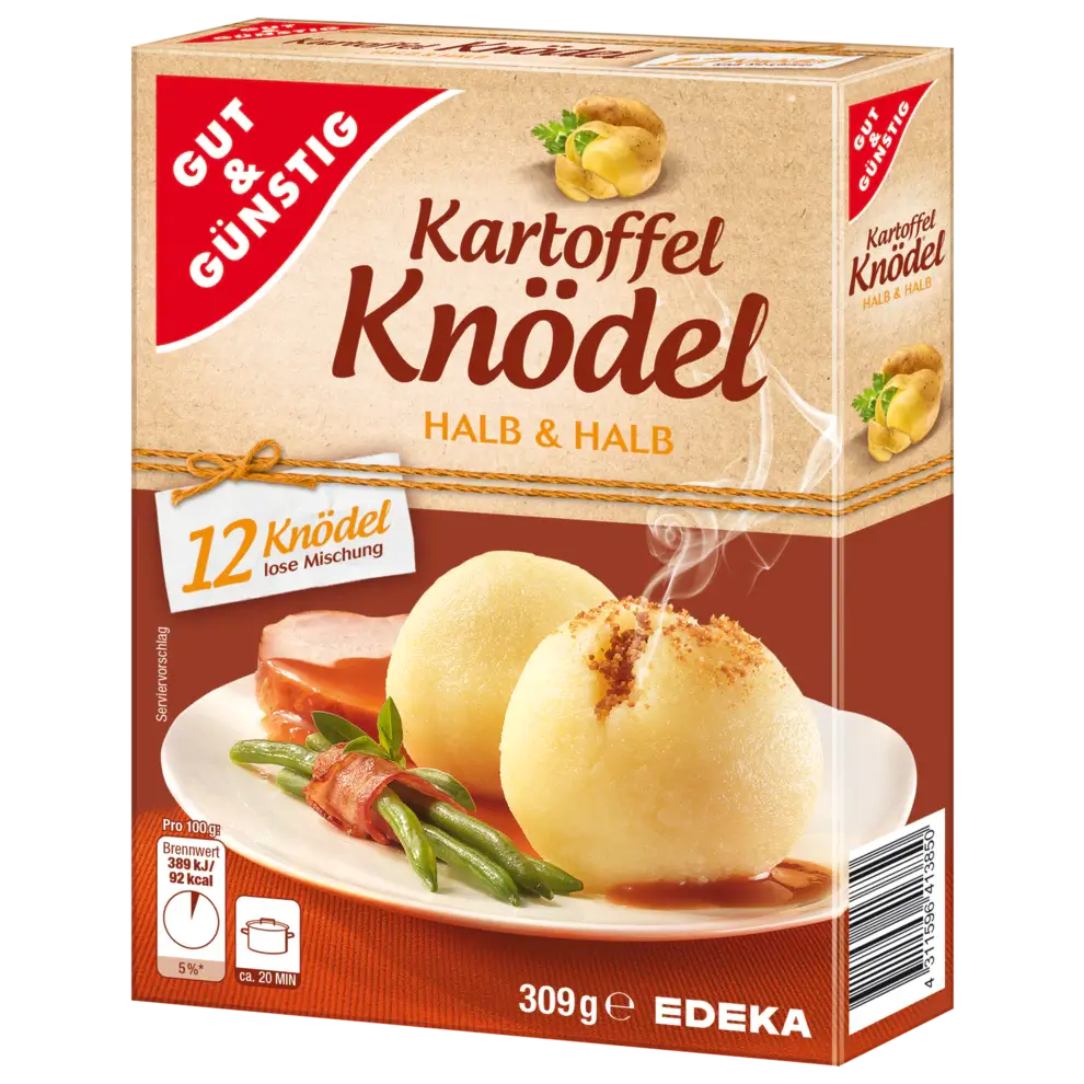 G+G - Potato Dumplings half & half - 12 pcs per pck /Kartoffelklöße halb & halb