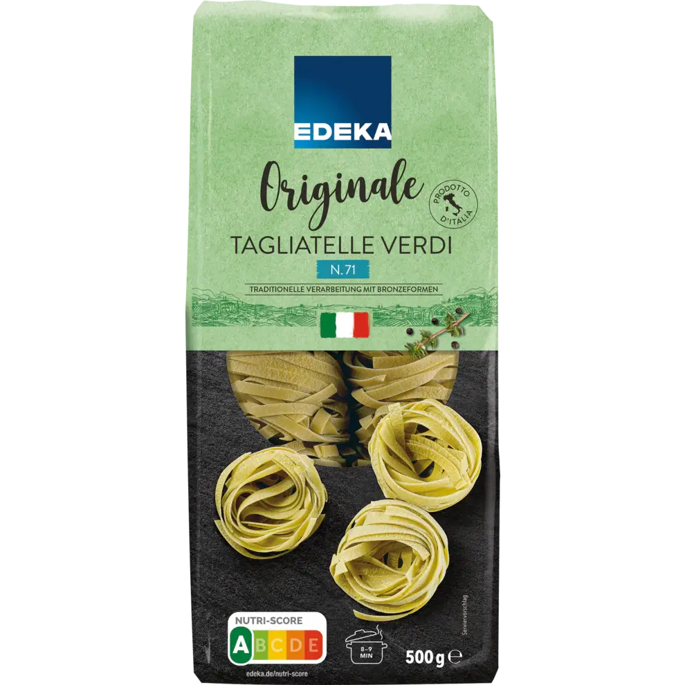 Edeka - Tagliatelli Noodles Green "Italia" - 500 g bag / Grüne Tagliatelle