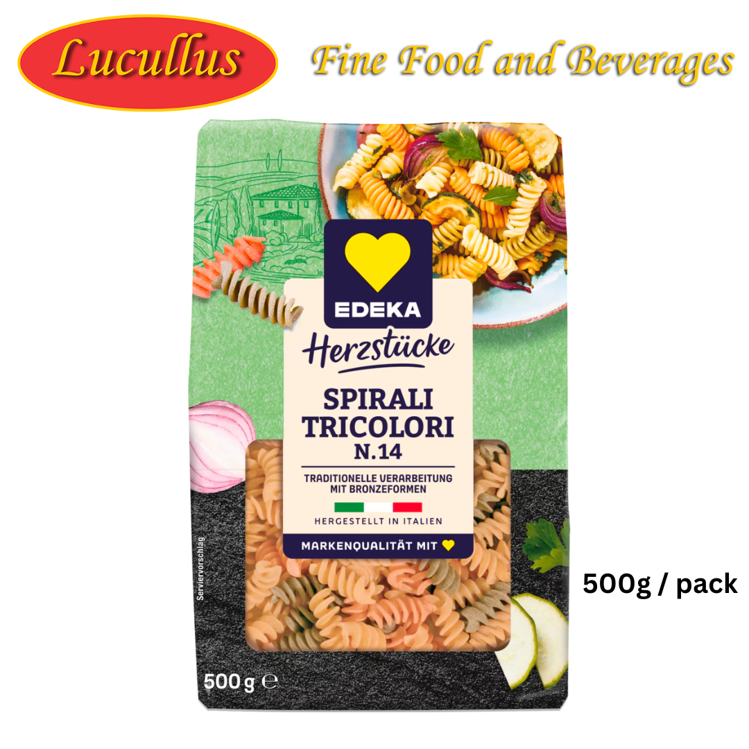 EDEKA - 3 FARBIGE SPIRALNUDELN / TRICOLOR SPIRAL NOODLES "ITALIA" 500G BAG