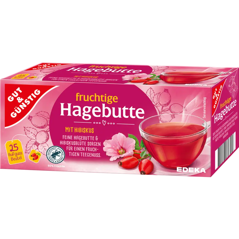 G+G - Rose Hip Tea in bags - 25er pck / Hagebutten+Hibikus Tee