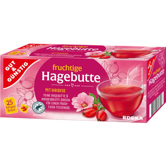 G+G - Rose Hip Tea in bags - 25er pck / Hagebutten+Hibikus Tee