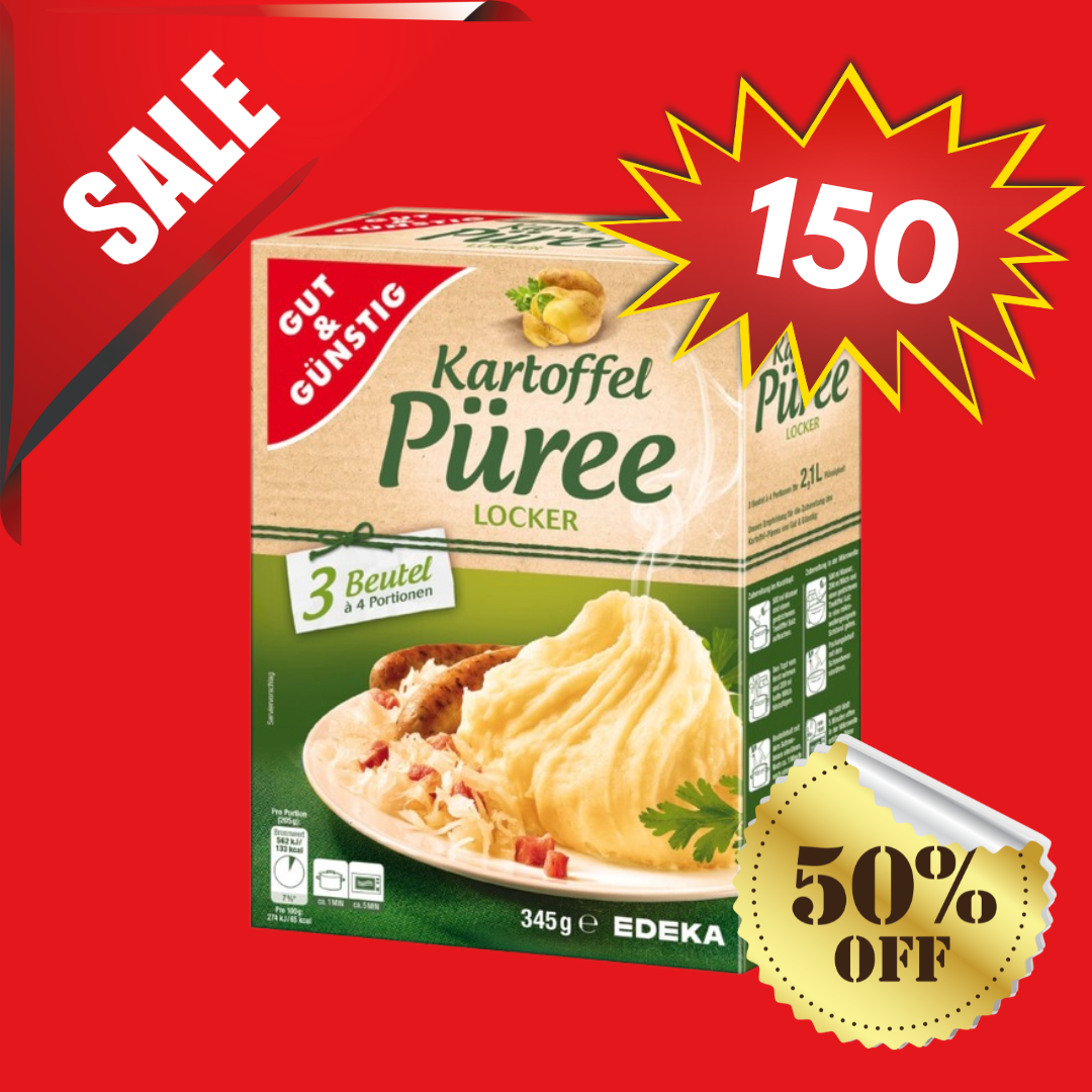 GUT & GÜNSTIG - KARTOFFEL PÜREE / MASHED POTATOES 3x4 PORTIONS 345G - BBD 02.JUN.2025