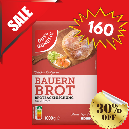 GUT & GÜNSTIG - ROGGEN BAUERNBROT BACKMISCHUNG / RYE BREAD MIX "FARM STYLE" 1KG (16.09.2025 EXPIRY)