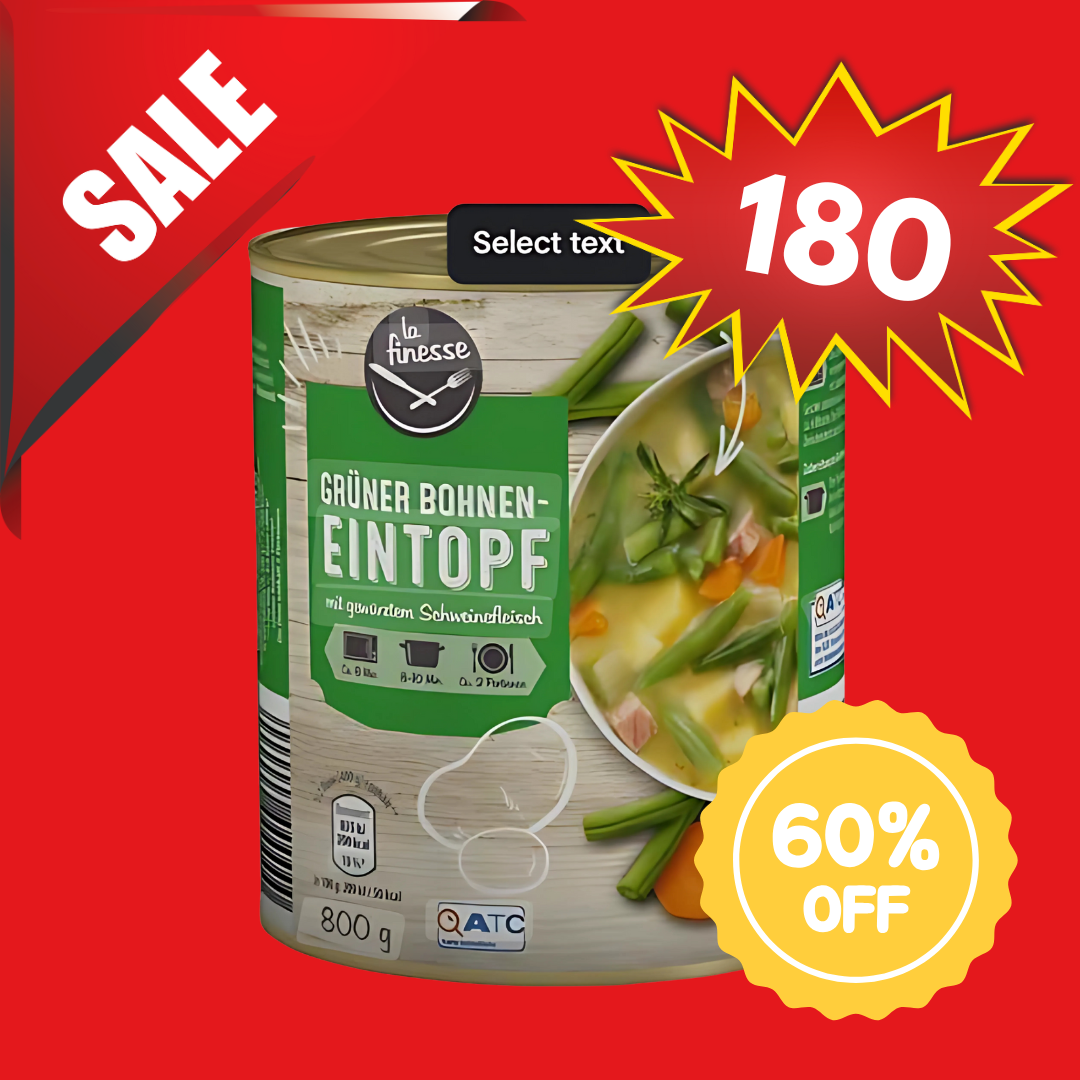LA FINESSE - GRÜNE BOHNEN EINTOPF / GREEN BEANS STEW 800G (04.07.2025 EXPIRY)