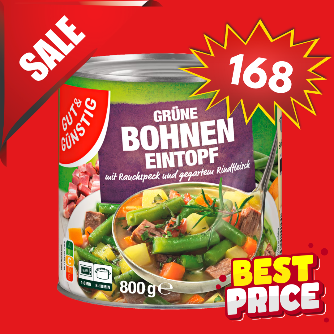 GUT & GÜNSTIG - GRÜNE BOHNEN EINTOPF / GREEN BEAN STEW 800G (23.08.2025 EXPIRY)