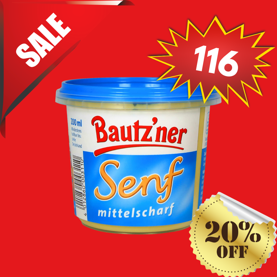 BAUTZ'NER - SENF MITTELSCHARF / MUSTARD MEDIUM 200ML (10.09.2025 EXPIRY)