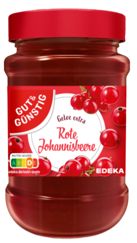 G+G - Red Currant Jelly - 450 g glass / Roter Johannisbeer-Gelee